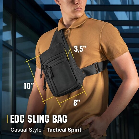 CCW for Men & Women - EDC Shoulder Bag Tactical - Crossbody Concealed Carry Bag - Picture 3 of 7